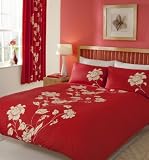 Chantilly Quilt Duvet Cover & Pillowcase Bed Set RED - DOUBLE