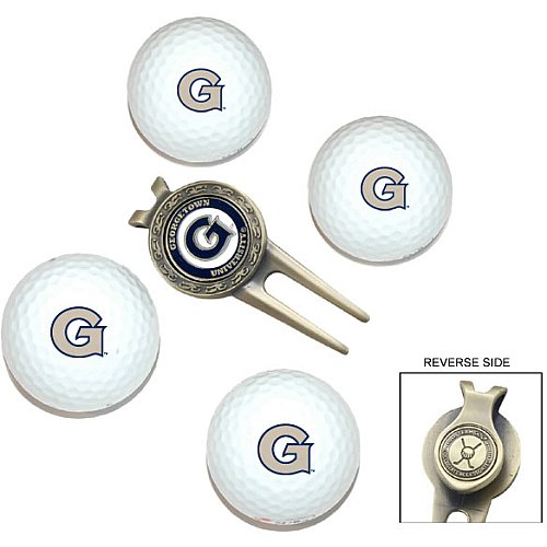 Georgetown Hoyas Pack Of 4 Golf Balls And Divet Tool Gift Set From Team Golf