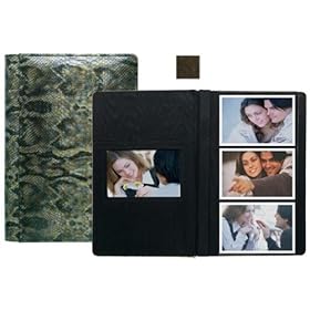 VINTAGE BROWN fine-grain leather #127 album with 3-at-a-time pages by Raika -...