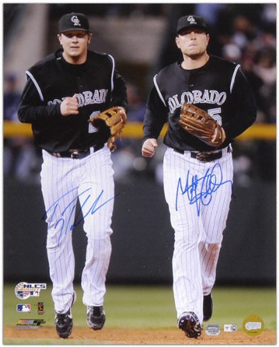 Buy Matt Holliday and Troy Tulowitzki Colorado Rockies Dual Autographed 16x20 Photograph by Mounted Memories