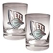 New Jersey Nets NBA 2pc Rocks Glass Set - Primary Logo by Great American Products