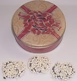 Scott's Cakes 1 lb. Dark Chocolate Covered Pretzel with White Chocolate Chips in a Red Bow Tin