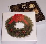 Scott's Cakes Cocoa Covered Dark & White and Dark & White Chocolate Truffles 1/2 Pound Wreath Box