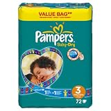 Pampers Baby Dry Windeln Gr.3 Midi 4-9kg Value Bag, 72 St�ck