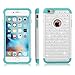 iPhone 6S Case,EC™ [Shockproof] Apple iPhone 6S Case, Heavy Duty Dual Layer Hybrid Stud Rhinestone Bling Protection Cover Case for Apple iPhone 6S / 6 (A White+Turquoise)