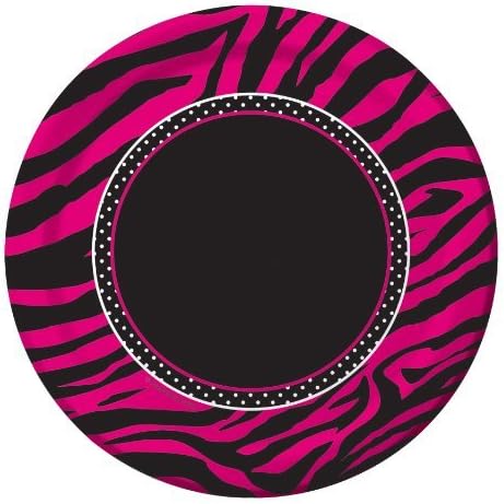Zebra Boutique Party - Pink Zebra Print Party Lunch Plates x 8