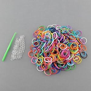 AYWS セット DIY　ブレスレットを作るキット レインボー 輪ゴム バンド 600pcs輪ゴム＋25pcsクリップ カラーバリエーション　カラフル
