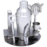 New Wyndham House 7pc Stainless Steel Bar Set Cocktail Shaker Strainer Bott ....