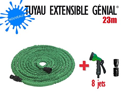 spécification Nouveau Tuyau extensible Génial 23 M + Pistolet 8 jets + 2 Joints + Embouts Raccord Universel de Génial GARDEN by GREENTECH