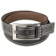 Black Double Stitched Edge Wide Belt