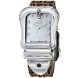 Fendi Womens F381142df B Fendi Brown Logo Embossed Fabric Strap Watch from Fendi