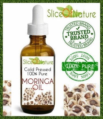 Moringa Oil Virgin 100% Pure Cold Pressed Moringa Oil for Hair, Face, Body - Moringa Oleifera Seed Oil by Slice Of Nature 4 ounce