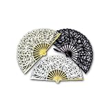 Beautiful Battenburg Lace Fans with Tassel, Large Size, in Beige