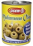 Osem Mediterranean Olives, Green Pitted, 18 Ounce (Pack of 12)
