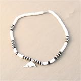 Urban Boundaries - Urban Boundaries "Dolphin Power" Wood & Shell Necklace (18", Metal Closure)