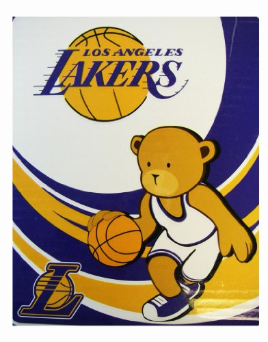 NBA Los angeles Lakers Royal Plush Raschel Throw - Lakers Blanket 50inx 40in
