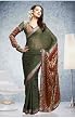 Varija Casual Wear printed Georgette Sari / Saree bellydance fabric