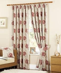 Curtina Cotswold Vorhang / Dekoschal blickdicht Faltenband 7,6 cm Größe 330 x 229 cm rot
