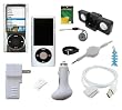 12 Items Accessory Combo for Apple Ipod Nano 5th Generation (5G): Includes Clear Crystal Snap On Hard Case, Clear/White Silicone Skin Case Cover, Armband, Belt Clip, LCD Screen Protector, USB Wall Charger, USB Car Charger, 2in1 USB Data Cable, Portable Mini Speaker, 3.5mm Auxiliary Retractable Cable, Lanyard and Light Blue Fishbone Style Keychain