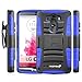 Fosmon STURDY Shock Absorbing Dual Layer Hybrid Holster Cover Kickstand Case for LG G3 - Retail Packaging (Dark Blue)
