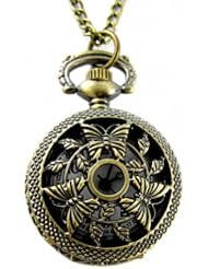 Youyoupifa Wholesale 5pcs/lot Retro Design Bronze Butterflies Openwork Cover Pocket Quartz Watch NBW0PA7095-CO3