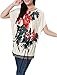 Allegra K Women Round Neck Bat Sleeve Semi Sheer Tunic Shirt Red L
