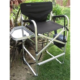 TUSCANY Deluxe Tall Chair W/ REMOVEABLE 6-PACK COOLER-Side Table-STRAIGHT-UP BACKREST-Storage-Storage Bottom Net- Italian Design-Top-Of-The-Line Construction-Logos Available-MakeUp Artist's Preffered Director Chair-5 Years Warranty-A FREE $19.99 VALUE POCKET UMBRELLA INCLUDED WITH YOUR PURCHASE....SHIPS IN 1 DAY..