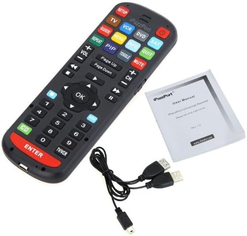 iPazzPort Universal IR Remote Control + 2.4G Mini Wireless Keyboard Mouse Touchpad for Smart TV