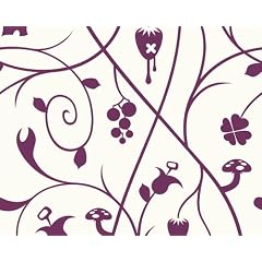 Livingwalls 6692-85 Tapete, Forbidden Fruits, wei� lila, Design by Lars Contzen