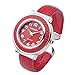 Top Plaza Fashion Women's Cuff Watch, Round Case PU Leather Band, Red