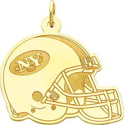 14K Gold NFL New York Jets Football Helmet Charm