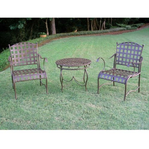 Santa Fe Nailhead Iron Bistro 3-Piece Dining Set