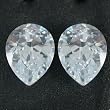2 White Pear Faceted Cubic Zirconia CZ Gem Stone 7x9mm