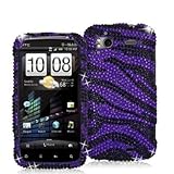 Electromaster(TM) Brand - Black / Purple Zebra Bling Rhinestone Diamond Sna ....