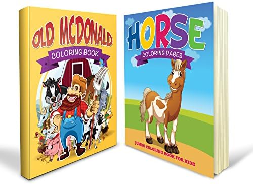 Horses Coloring Activity Books Bundle Includes a Jumbo Horses and Old McDonald Coloring Book with 100+ Awesome Fun Loving Pages Ideal for Boys and Girls