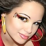 Cherokee Xotic Eyes Gold Red Glitter Eye Paint American Indian Costume Washington Redskins