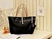 PU Faux Leather Designer Inspired Oversized Spy Handbag shopper bag Black