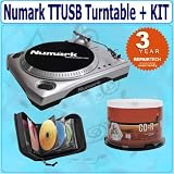 Numark TTUSB Turntable with USB Record + Accessory Kit Bundle w/ 3 Year Extended Warranty