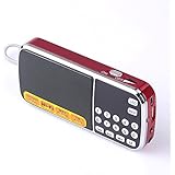Mfine Portable Mini USB FM Radio Speaker Music Player Micro SD/TF Card For PC iPod Phone (088 Red)