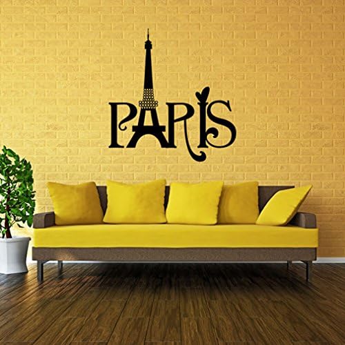 Jojoplaza Paris Eiffel Tower Night Scene Removable Kids Room Wall Decor Decal Stickers