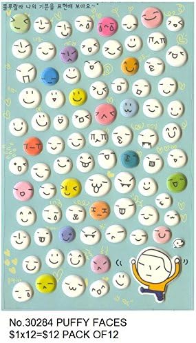 Funny Makes Me Happy Face Puffy Sticker (2 Sheets) - #30284