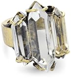 Low Luv by Erin Wasson Wide 14k Plated Triple Crystal Cocktail Ring