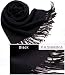 (Price/Piece)Black-Soft Pashmina/Shawl/Scarf/Wrap/Stole With Tassel Ends