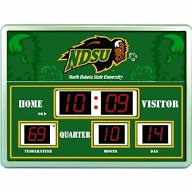 North Dakota State Bison Scoreboard Clock Thermometer NFL Football Fan Shop Sports Team...
