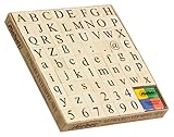 Alphabet-Stempelset 68 Stempel + 1 Kissen (4 farbig)
