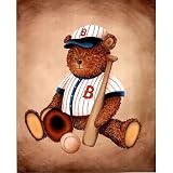 Professionally Framed Boston Red Sox (Teddy Bear) Art Print Poster - 16x20 with RichAndFramous Black Wood Frame