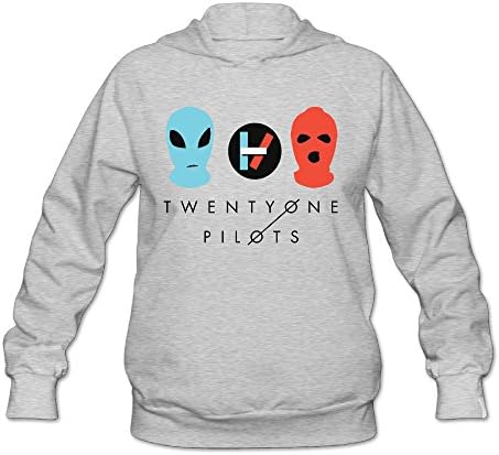 Twenty One Pilots Skull Girl Cotton Hoody Sweatshirt Ash