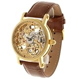 Yves Camani Herren-Armbanduhr Jules Skelett Handaufzug Gold YC1021-B