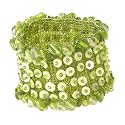 Beads, Buttons and Elastic Green Bracelet "Let's Band Together Bracelet [Green]"