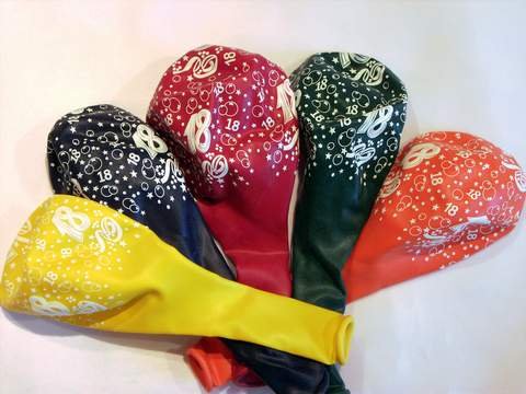 10 Zahlenballons 18. Geburtstag